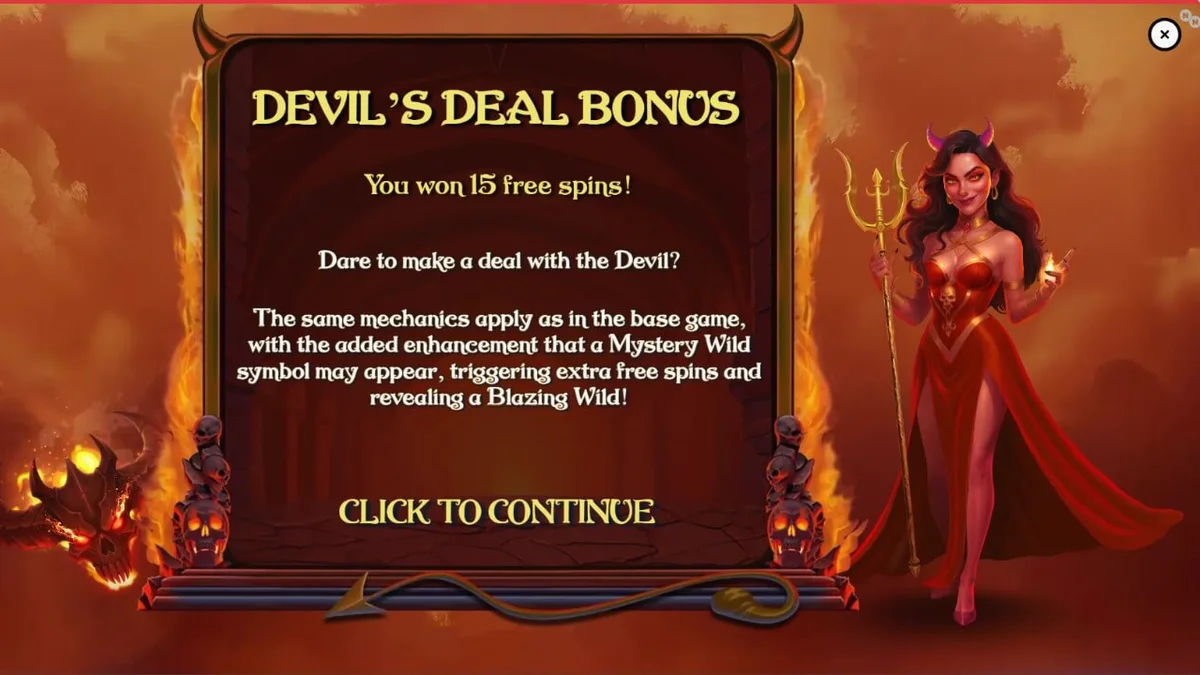 Tampilan visual slot Demon Queen dengan tema gothic dan lava.